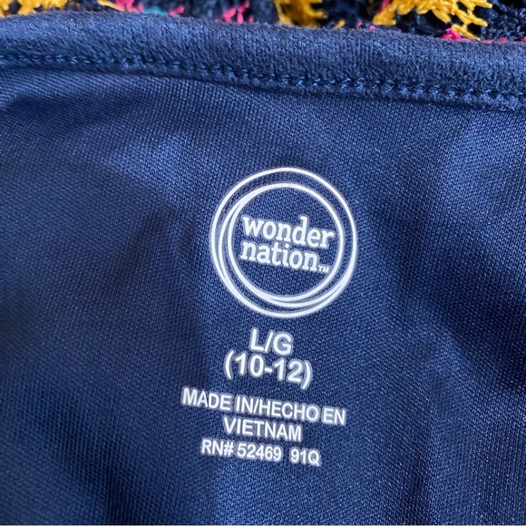 Wonder Nation Girl’s Multi-Colored Scalloped Lace Striped Dress - Picture 3 of 5